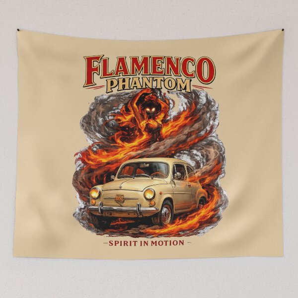 Item preview, Flamenco Phantom Vintage Spanish Car Art designed and sold by Retro Arabica.