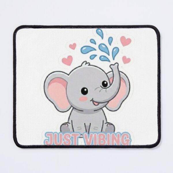Item preview, Kawaii elephant sticker,Just Vibing Elephant Sticker – Cute Kawaii Animal – Positive Vibes Aesthetic designed and sold by Vegasstickers.