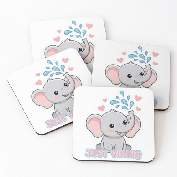 Item preview, Kawaii elephant sticker,Just Vibing Elephant Sticker – Cute Kawaii Animal – Positive Vibes Aesthetic designed and sold by Vegasstickers.