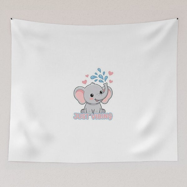 Item preview, Kawaii elephant sticker,Just Vibing Elephant Sticker – Cute Kawaii Animal – Positive Vibes Aesthetic designed and sold by Vegasstickers.