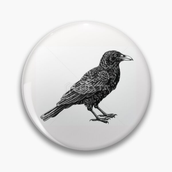 Item preview, Detailed Raven Illustration Vintage Gothic Bird designed and sold by GraveyardGlam.