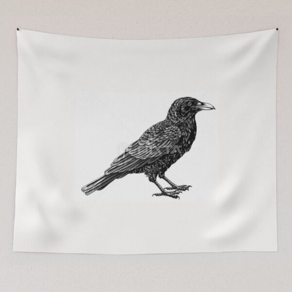 Item preview, Detailed Raven Illustration Vintage Gothic Bird designed and sold by GraveyardGlam.