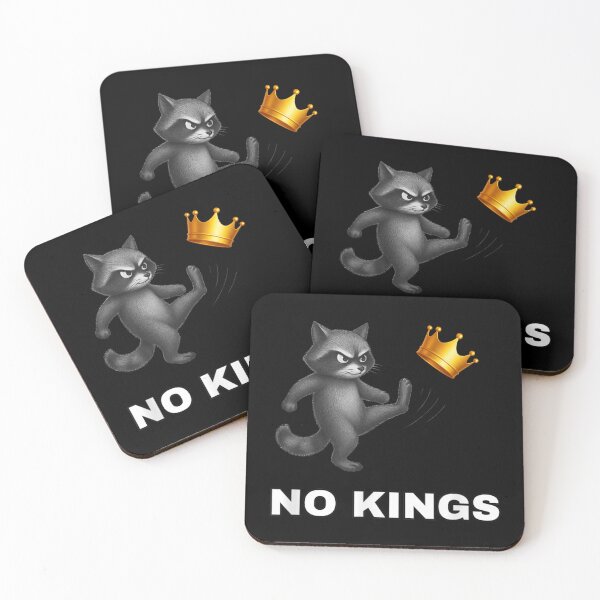 Item preview, No Kings Funny Raccoon Kicking Crown Anti Authority Meme Shirt designed and sold by PhocoNibict.