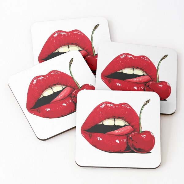 Item preview, Red Cherry Lips Pop Art Illustration designed and sold by KissMyBerry.
