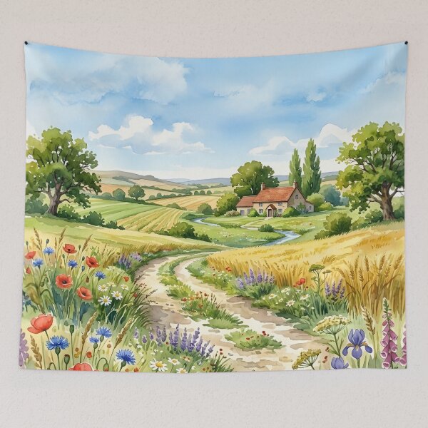 Item preview, Tranquil Summer in the Cotswolds: A Watercolor Countryside Escape designed and sold by VibranPalette.