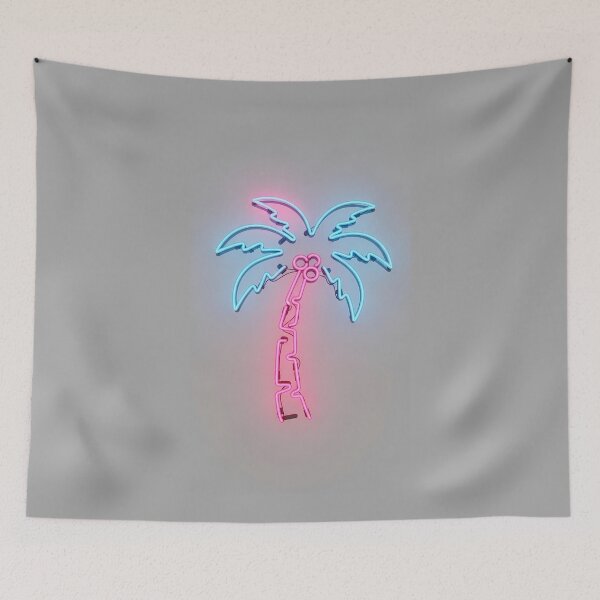 Item preview, Cybernetic Neon Palm Tree - Tech-Circuit Tropical Art designed and sold by powersunlight.