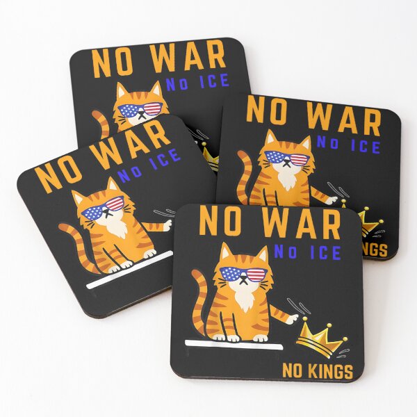 Item preview, No War No ICE No Kings Funny Cat USA Patriotic Protest Shirt designed and sold by NgumohaLanke.