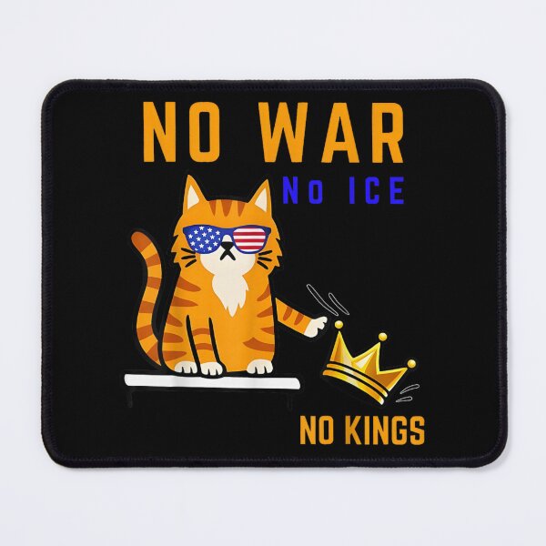 Item preview, No War No ICE No Kings Funny Cat USA Patriotic Protest Shirt designed and sold by NgumohaLanke.