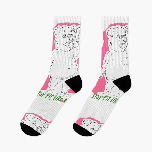 Item preview, Stay Fit Like A Pig (drawing by ACCI)  Dumbbells designed and sold by VanyssaGraphics.