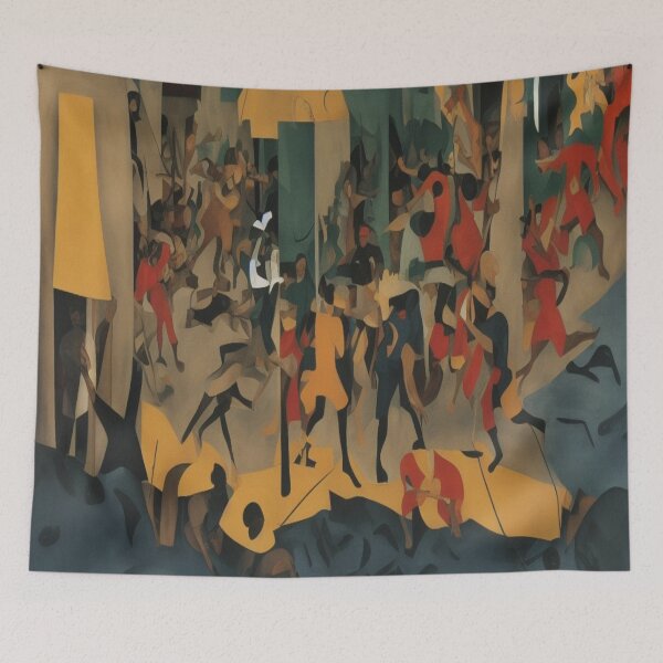 Item preview, Dynamic Abstract Crowd Art with Modern Energy and Color Flow designed and sold by FotoworldEdel.