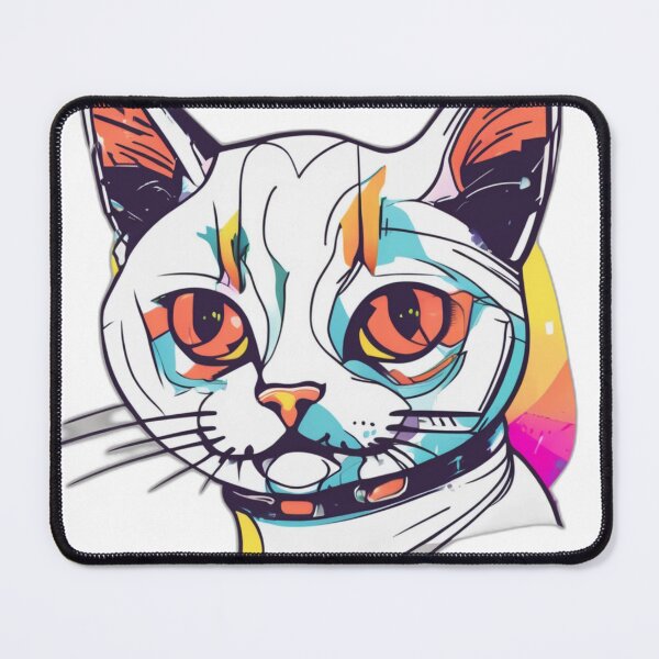 Item preview, Colorful Abstract Cat Face – Modern Artistic Cat Illustration designed and sold by Bad7Wear.