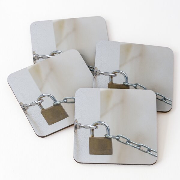 Item preview, Close-Up of a Padlock Securing a Chain to a Wall Hook designed and sold by Nmallia.