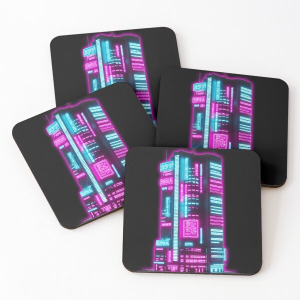 Item preview, Cyberpunk Neon Skyscraper - Futuristic City Skyline Art designed and sold by powersunlight.