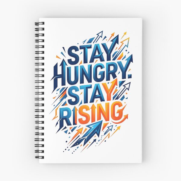 Item preview, stay rising, stay hungry, uplifting message, resilience artwork, keep moving forward designed and sold by TrueArtVibes.