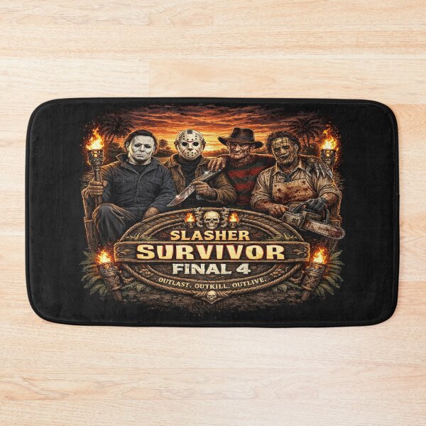 Item preview, Slasher Survivor Final 4 Horror Parody Funny Reality Show Shirt designed and sold by GhostDawgs.