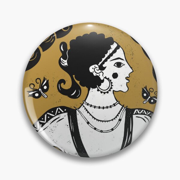 Item preview,  Minoan Saffron Gatherer Fresco Yellow - Akrotiri Ancient Crete Art designed and sold by Ancient-Tales.