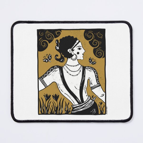 Item preview,  Minoan Saffron Gatherer Fresco Yellow - Akrotiri Ancient Crete Art designed and sold by Ancient-Tales.