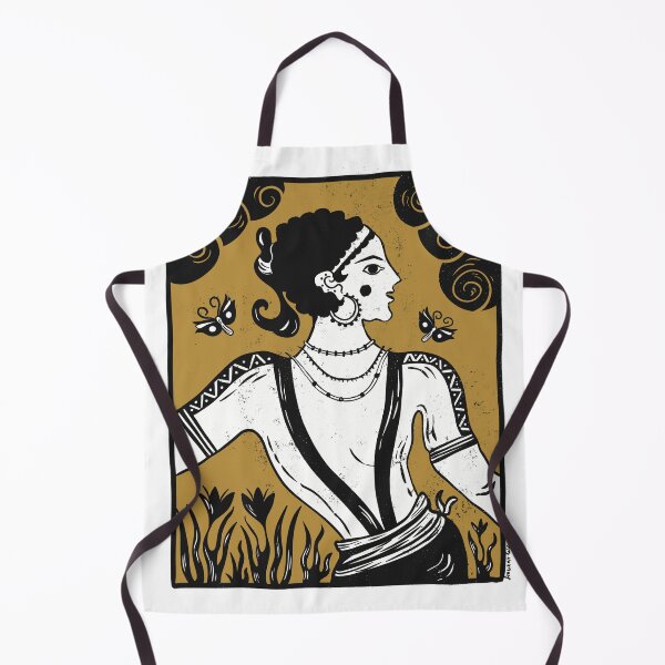 Item preview, Minoan Saffron Gatherer Fresco Yellow - Akrotiri Ancient Crete Art designed and sold by Ancient-Tales.