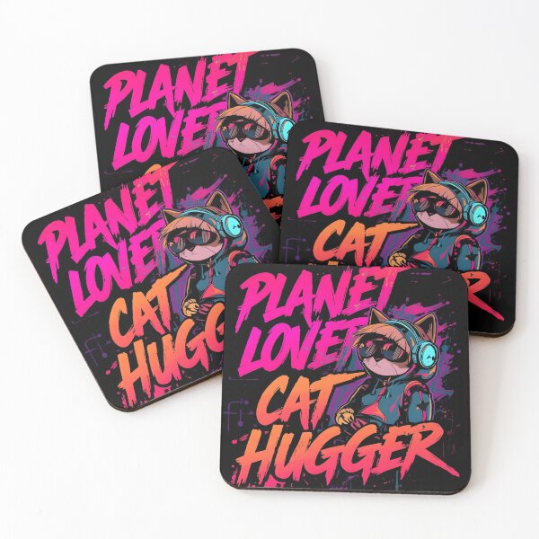Item preview, Planet Lover Cat Hugger Shirt | Neon Cyberpunk Cat Tee | Cool Cat Graphic Streetwear | Earth Day Aesthetic Design designed and sold by MEAW MEAW RISKY CAT.