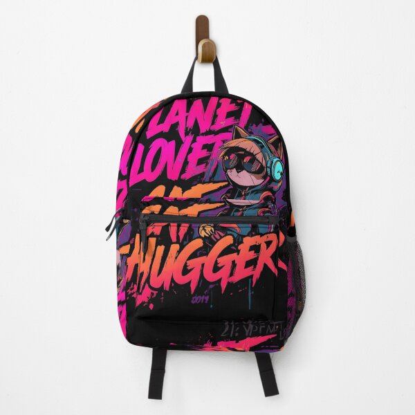 Item preview, Planet Lover Cat Hugger Shirt | Neon Cyberpunk Cat Tee | Cool Cat Graphic Streetwear | Earth Day Aesthetic Design designed and sold by MEAW MEAW RISKY CAT.