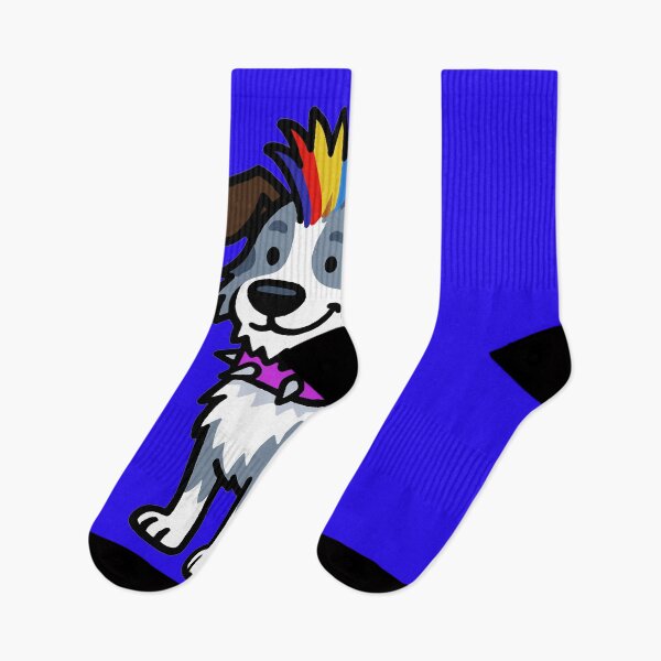 Item preview, Funny Punk Aussie Dog – Colorful Cartoon Puppy Design designed and sold by OverNickles194.