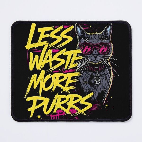 Item preview, Less Waste More Purrs Black Cat Shirt – Funny Eco Cat Graphic Tee, Earth Day Sustainable Gift designed and sold by MEAW MEAW RISKY CAT.
