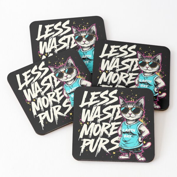 Item preview, Less Waste More Purrs Cat Shirt – Earth Day Eco Cat Lover T-Shirt, Save Earth Funny Cat Tee designed and sold by MEAW MEAW RISKY CAT.