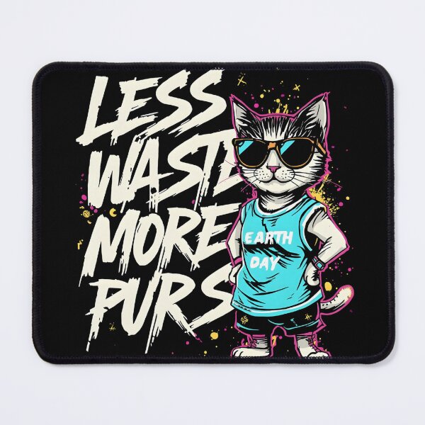 Item preview, Less Waste More Purrs Cat Shirt – Earth Day Eco Cat Lover T-Shirt, Save Earth Funny Cat Tee designed and sold by MEAW MEAW RISKY CAT.