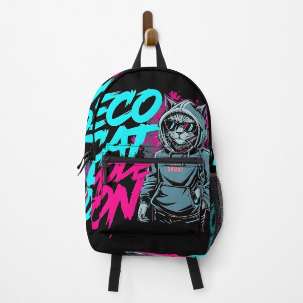 Item preview, Eco Cat Mode ON Shirt – Funny Earth Day Cat Tee, Streetwear Neon Cat Lover Gift designed and sold by MEAW MEAW RISKY CAT.