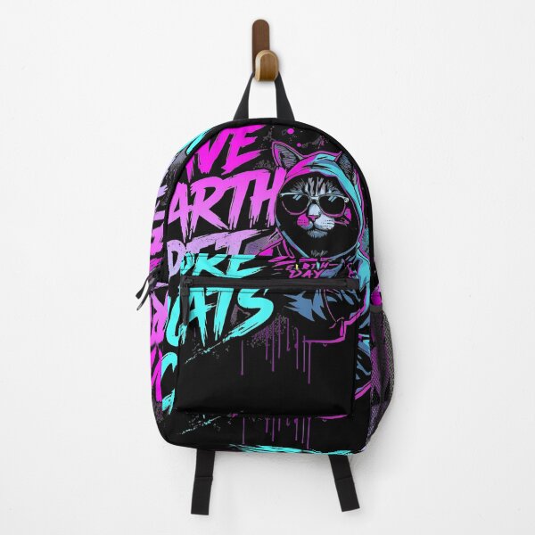 Item preview, Save Earth Pet More Cats Streetwear – Neon Cat Hoodie Style, Earth Day Graphic Tee for Cat Lovers designed and sold by MEAW MEAW RISKY CAT.