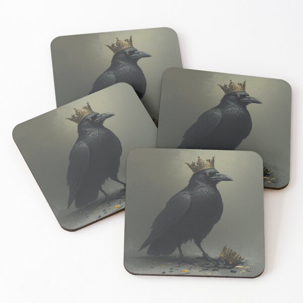 Item preview, Crowned Raven Broken Crown Dark Gothic Art designed and sold by GraveyardGlam.