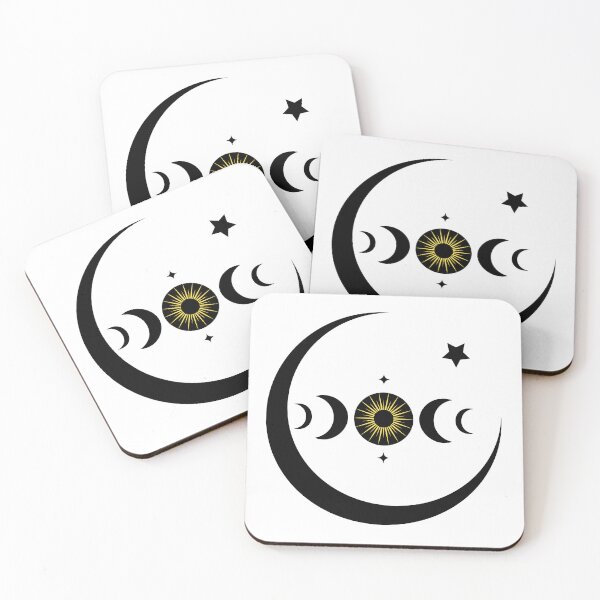 Item preview, Moon Phase Boho Design – Celestial Sun & Crescent Moon Minimal Mystic Art designed and sold by eachside-nik.