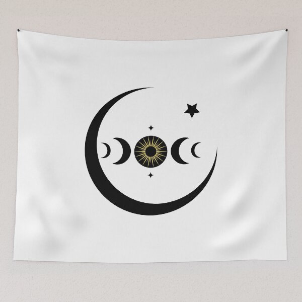 Item preview, Moon Phase Boho Design – Celestial Sun & Crescent Moon Minimal Mystic Art designed and sold by eachside-nik.