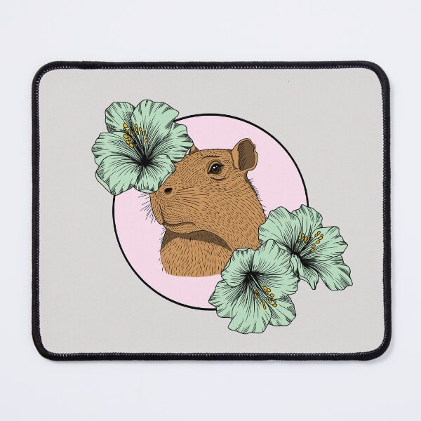 Item preview, Minimalistic capybara with flowers designed and sold by Pamelarts.