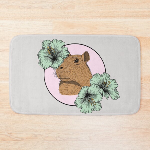 Item preview, Minimalistic capybara with flowers designed and sold by Pamelarts.