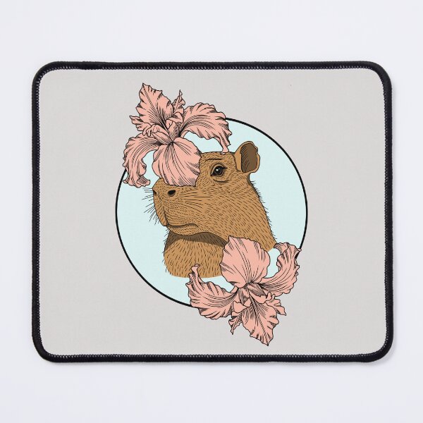 Item preview, Minimalistic capybara with flowers designed and sold by Pamelarts.