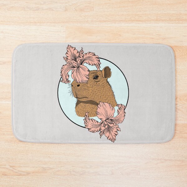 Item preview, Minimalistic capybara with flowers designed and sold by Pamelarts.