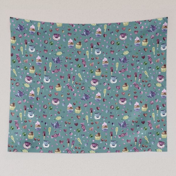 Item preview, Spring pattern with sweets and hearts designed and sold by bokasin.