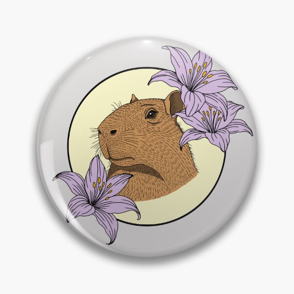Item preview, Minimalistic capybara with flowers designed and sold by Pamelarts.
