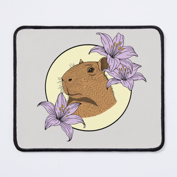 Item preview, Minimalistic capybara with flowers designed and sold by Pamelarts.