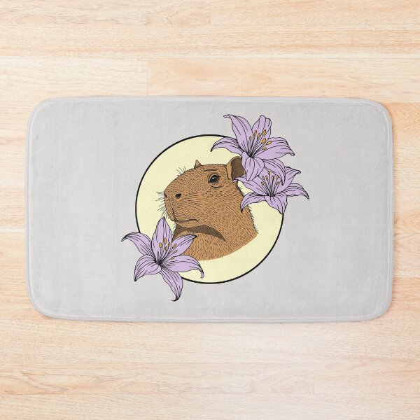 Item preview, Minimalistic capybara with flowers designed and sold by Pamelarts.