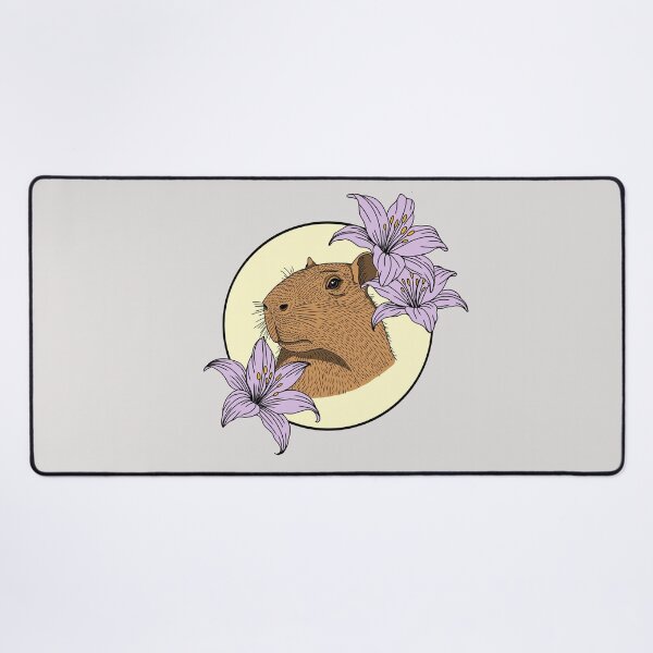 Item preview, Minimalistic capybara with flowers designed and sold by Pamelarts.