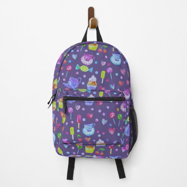 Item preview, Spring pattern with sweets and hearts on purple designed and sold by bokasin.