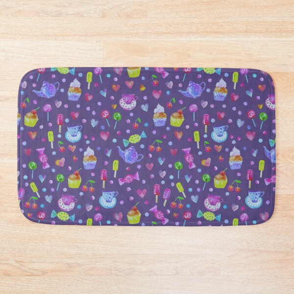 Item preview, Spring pattern with sweets and hearts on purple designed and sold by bokasin.