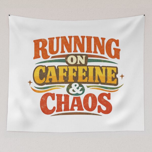 Item preview, Running on Caffeine & Chaos – Funny Coffee Lover Humor Design designed and sold by rushaib.