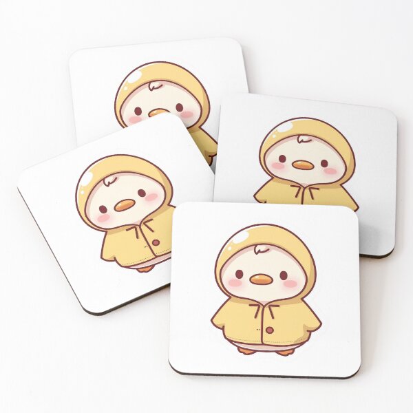 Item preview, Cute Rainy Duck Sticker – Kawaii Yellow Duck in Raincoat, Cozy Aesthetic Animal Design designed and sold by GozdeSoftChaos.