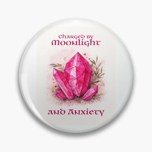 Item preview, Charged by Moonlight and Anxiety Pink Watercolor Crystal designed and sold by tiny-rebellion.