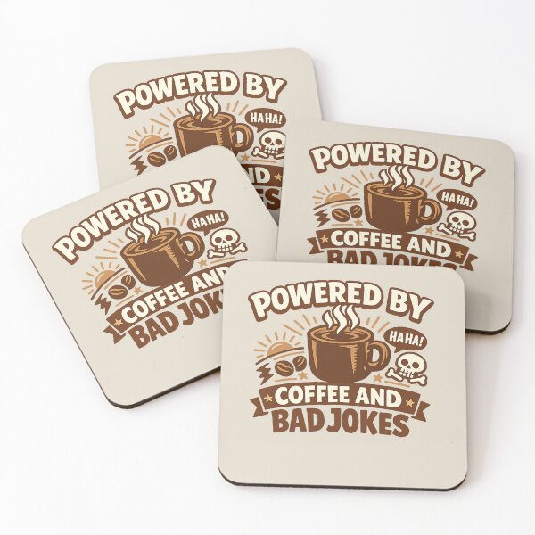 Item preview, Powered by Coffee and Bad Jokes designed and sold by AndreBarnard.
