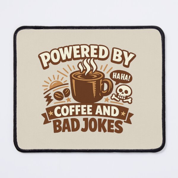 Item preview, Powered by Coffee and Bad Jokes designed and sold by AndreBarnard.
