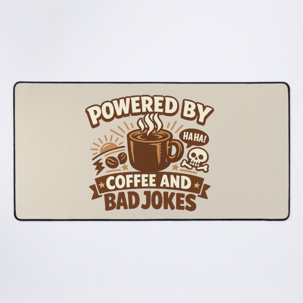 Item preview, Powered by Coffee and Bad Jokes designed and sold by AndreBarnard.